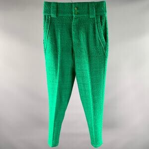 ORTTU Size 30 Green Tweed Acrylic Blend Tapered Pants